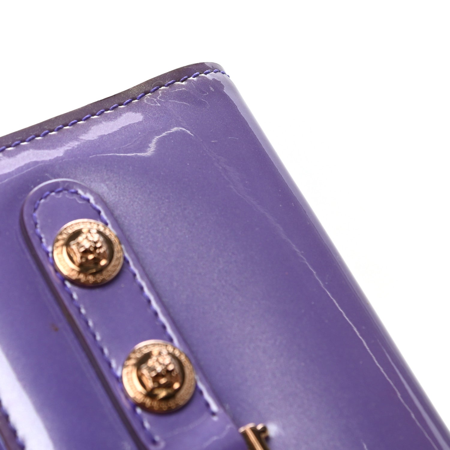 Versace Patent Tribute Wallet On Chain Purple 9 of 10
