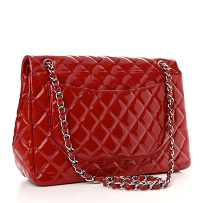 Chanel Patent Quilted Maxi Double Flap Red 3 of 13