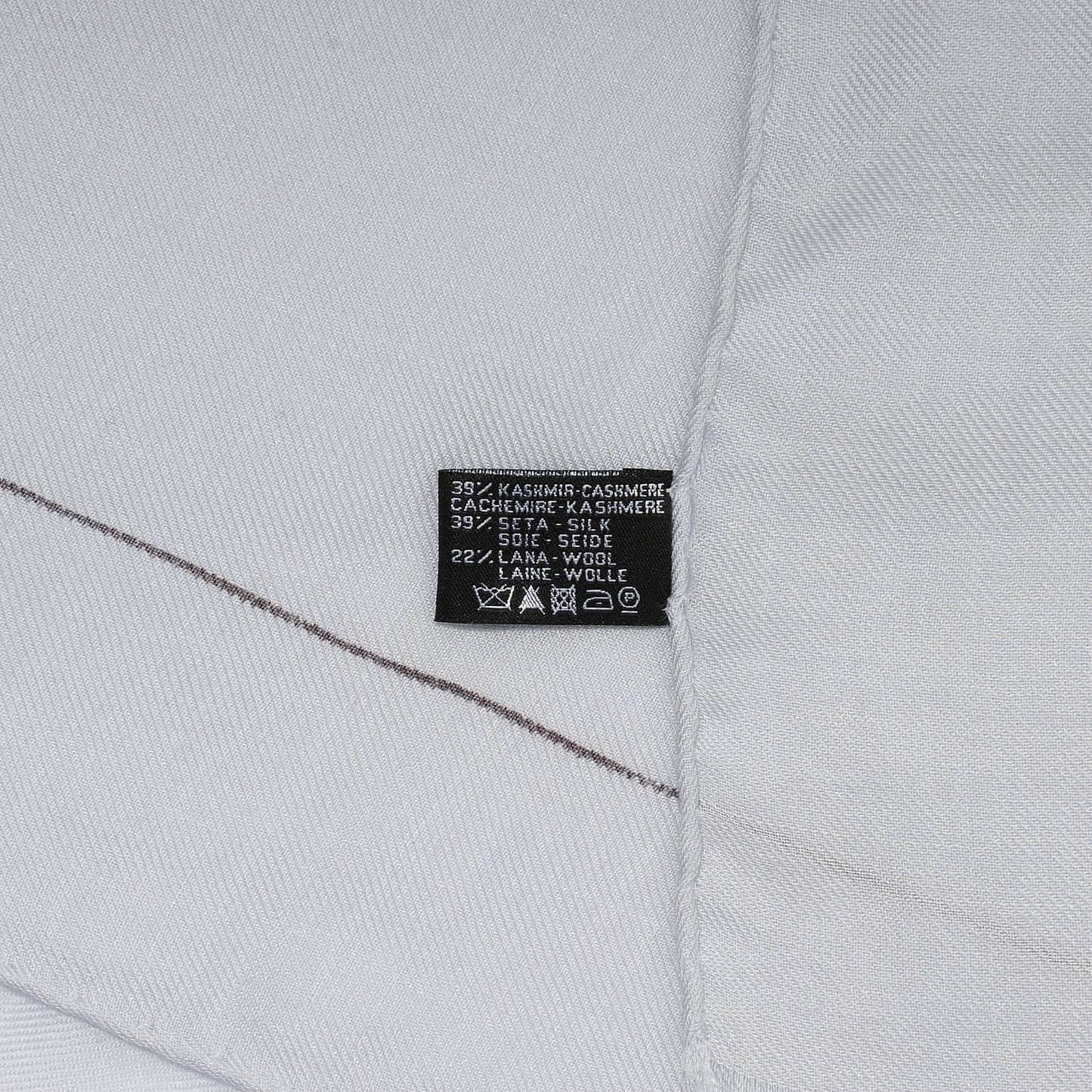 Cashmere Silk Logo Camellia Scarf Shawl Pale Blue