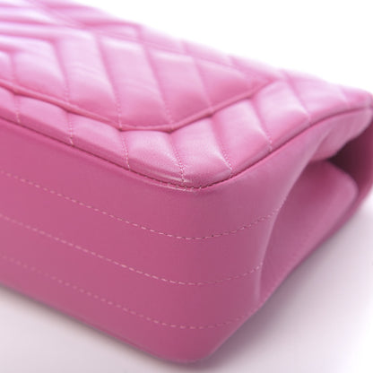 Chanel Lambskin Chevron Quilted Mini Rectangular Flap Fuchsia 13 of 15