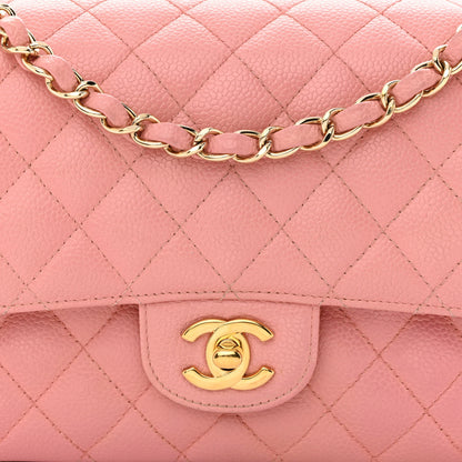 Chanel Caviar Quilted Medium Double Flap Pink 9 of 14