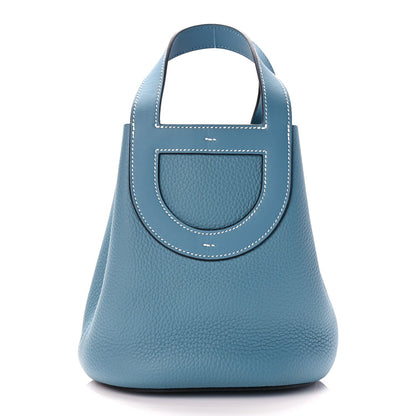 Hermes Taurillon Clemence Swift In-The-Loop 18 Blue Jean 1 of 10