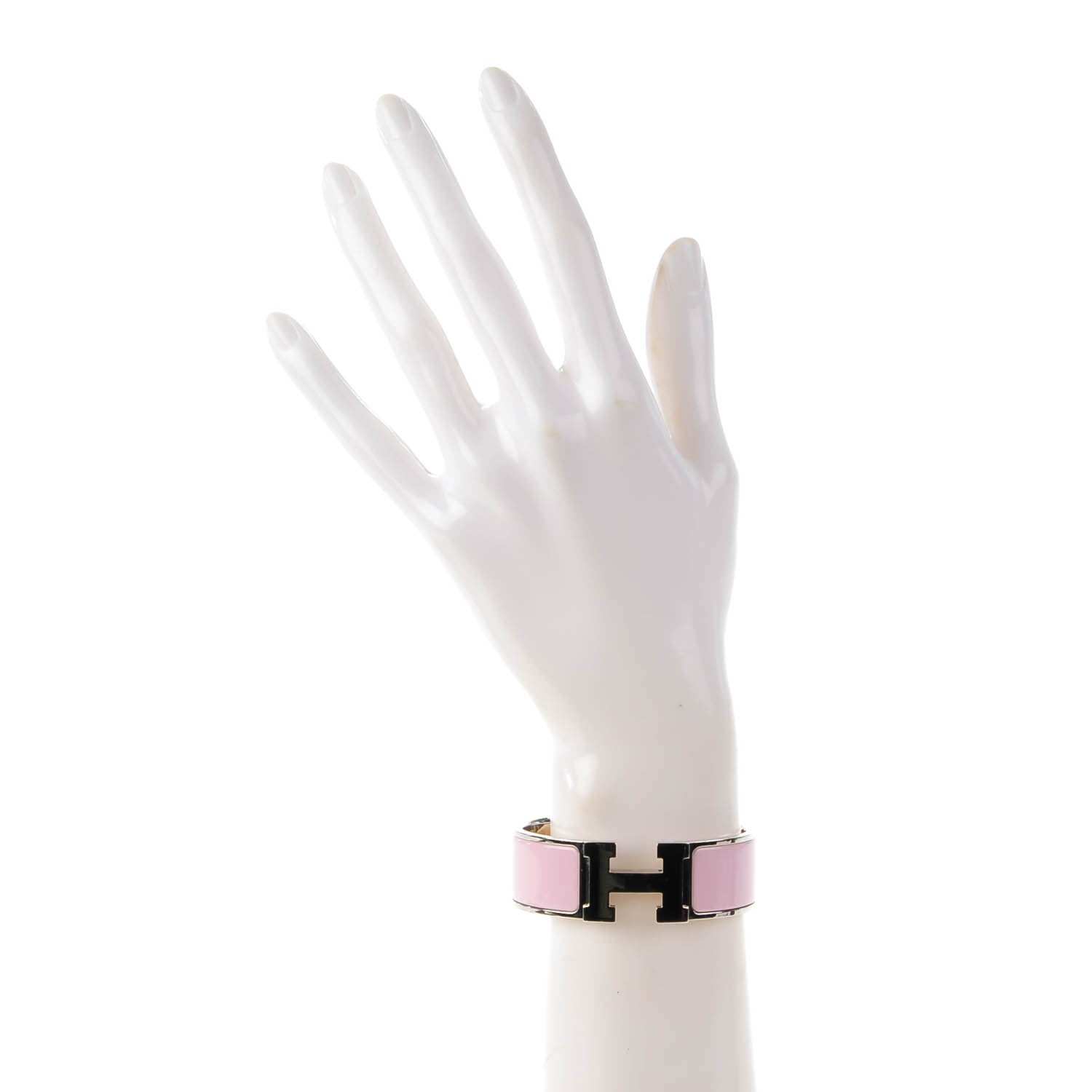Hermes Enamel Wide Clic Clac H Bracelet PM Rose Poudre 2 of 6