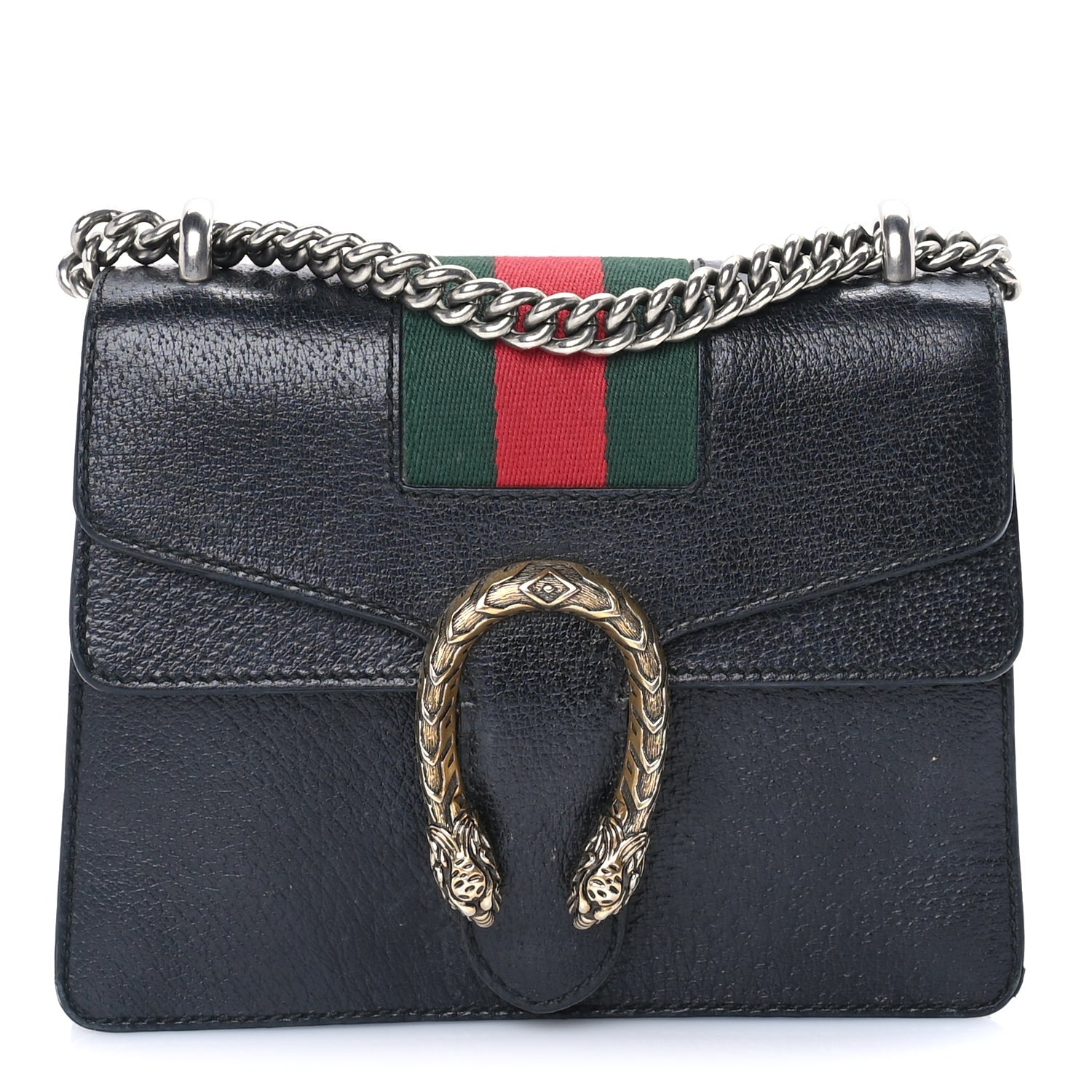 Gucci Calfskin Web Mini Dionysus Shoulder Bag Black 1 of 7