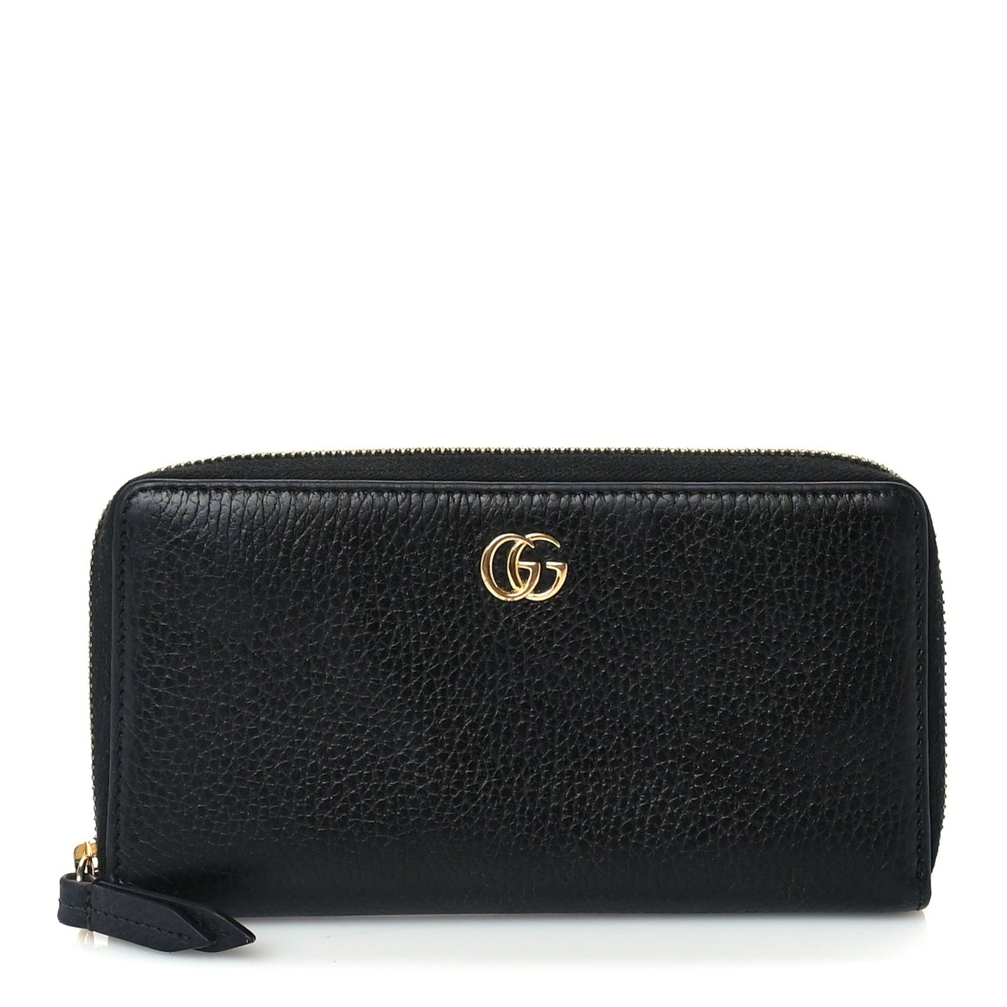 Dollar Calfskin GG Marmont Zip Around Wallet Black