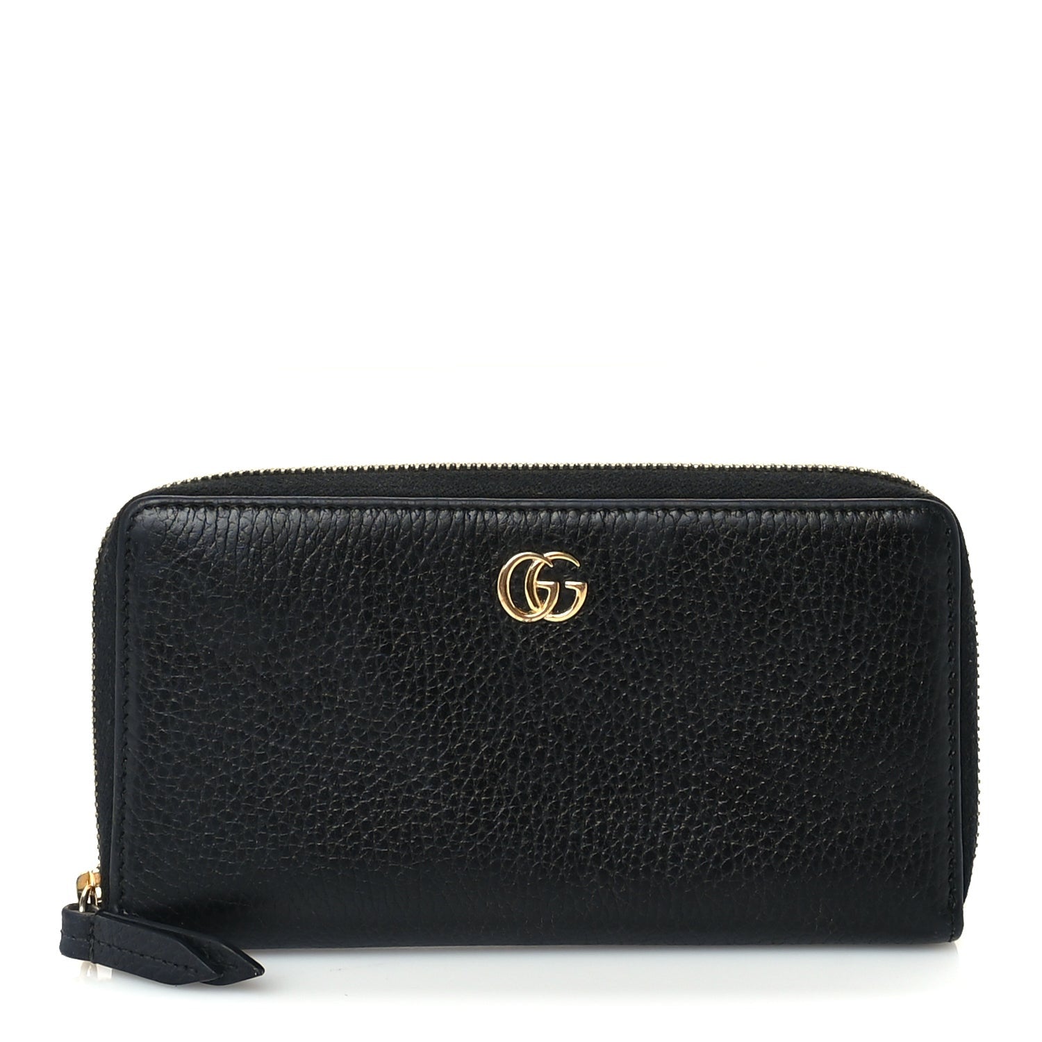 Gucci Dollar Calfskin GG Marmont Zip Around Wallet Black 1 of 6
