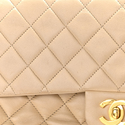 Chanel Lambskin Quilted Medium Double Flap Beige 12 of 20