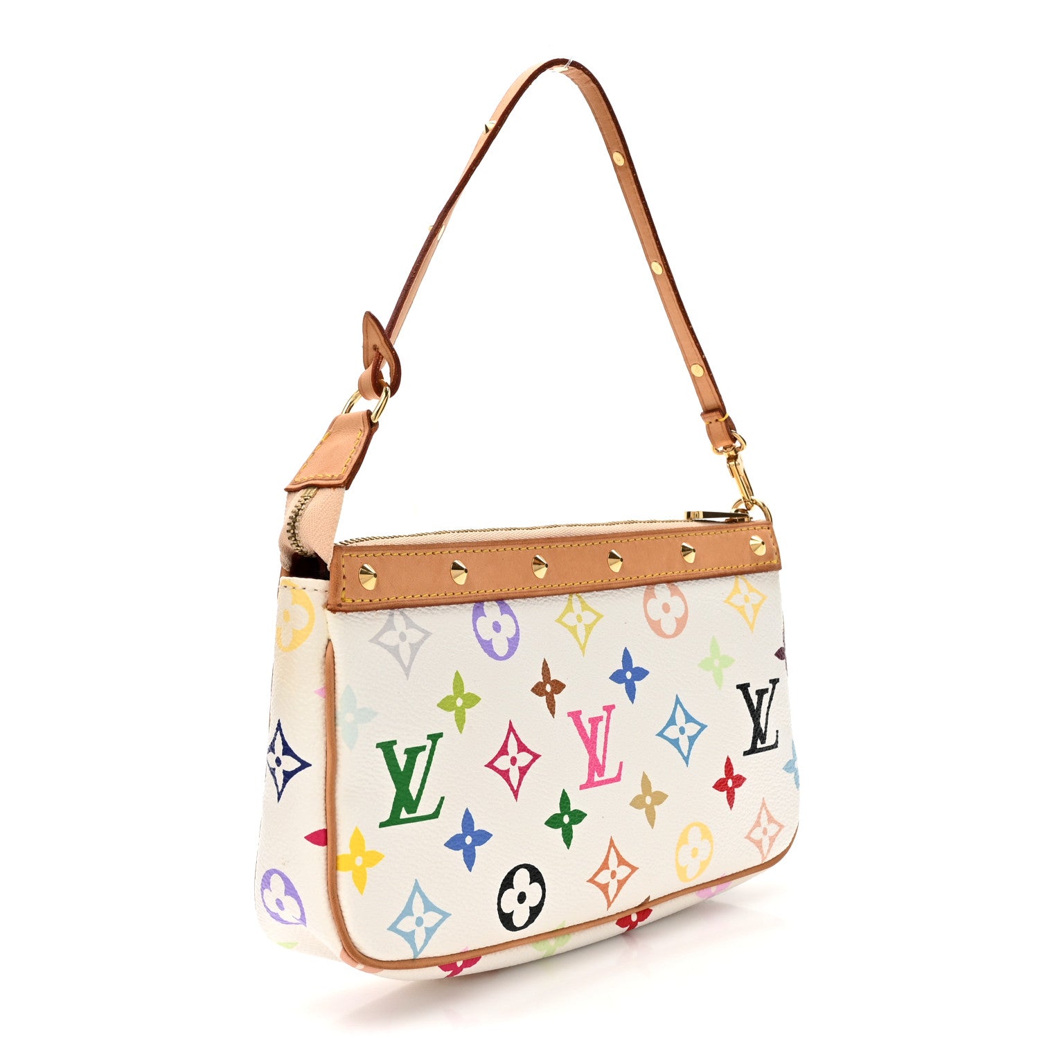 Louis Vuitton Monogram Multicolor Pochette Accessories White 3 of 11