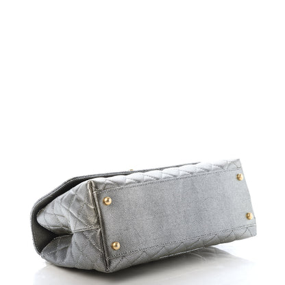Chanel Metallic Caviar Quilted Small Coco Handle Flap Silver 4 of 11