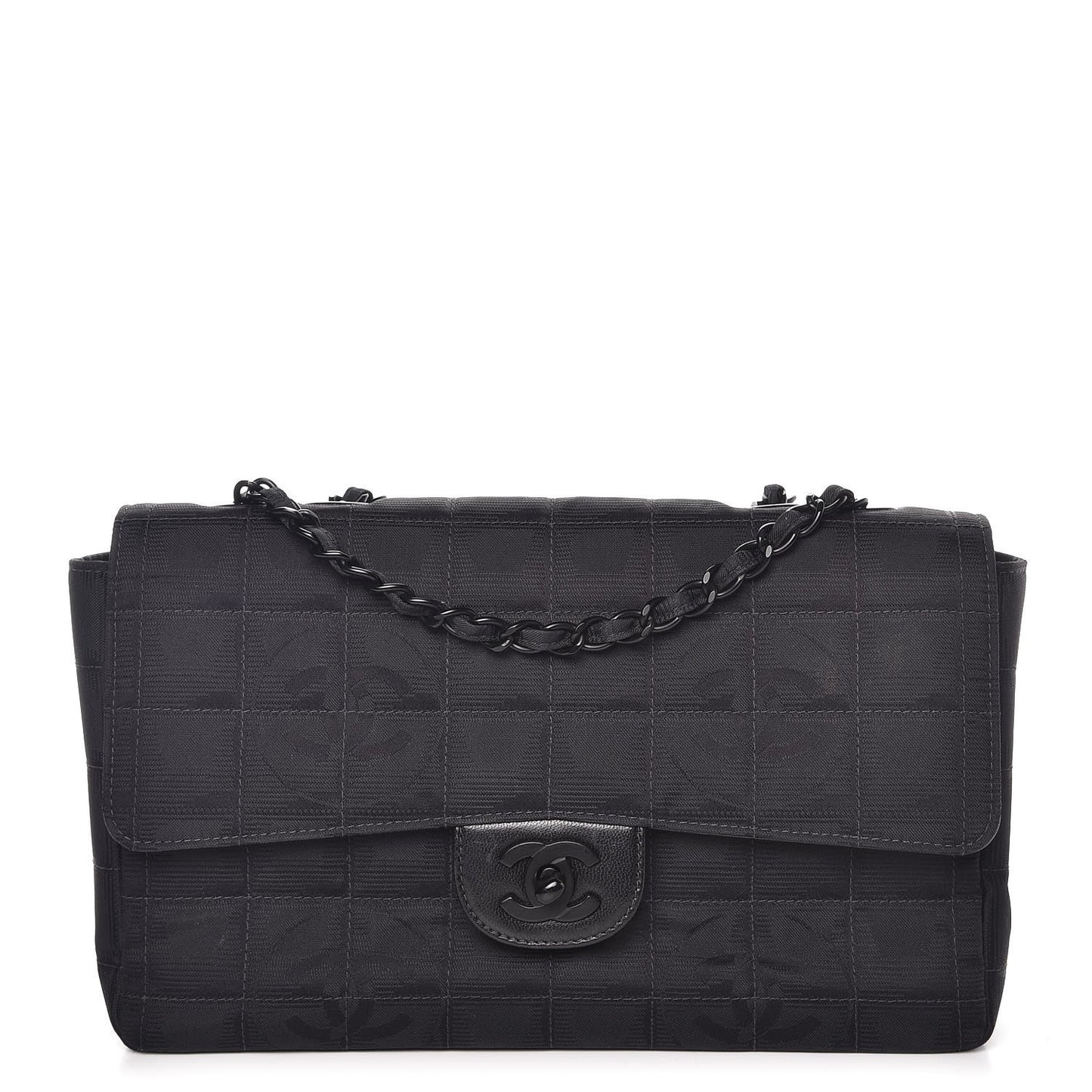 Nylon Medium Travel Flap Black