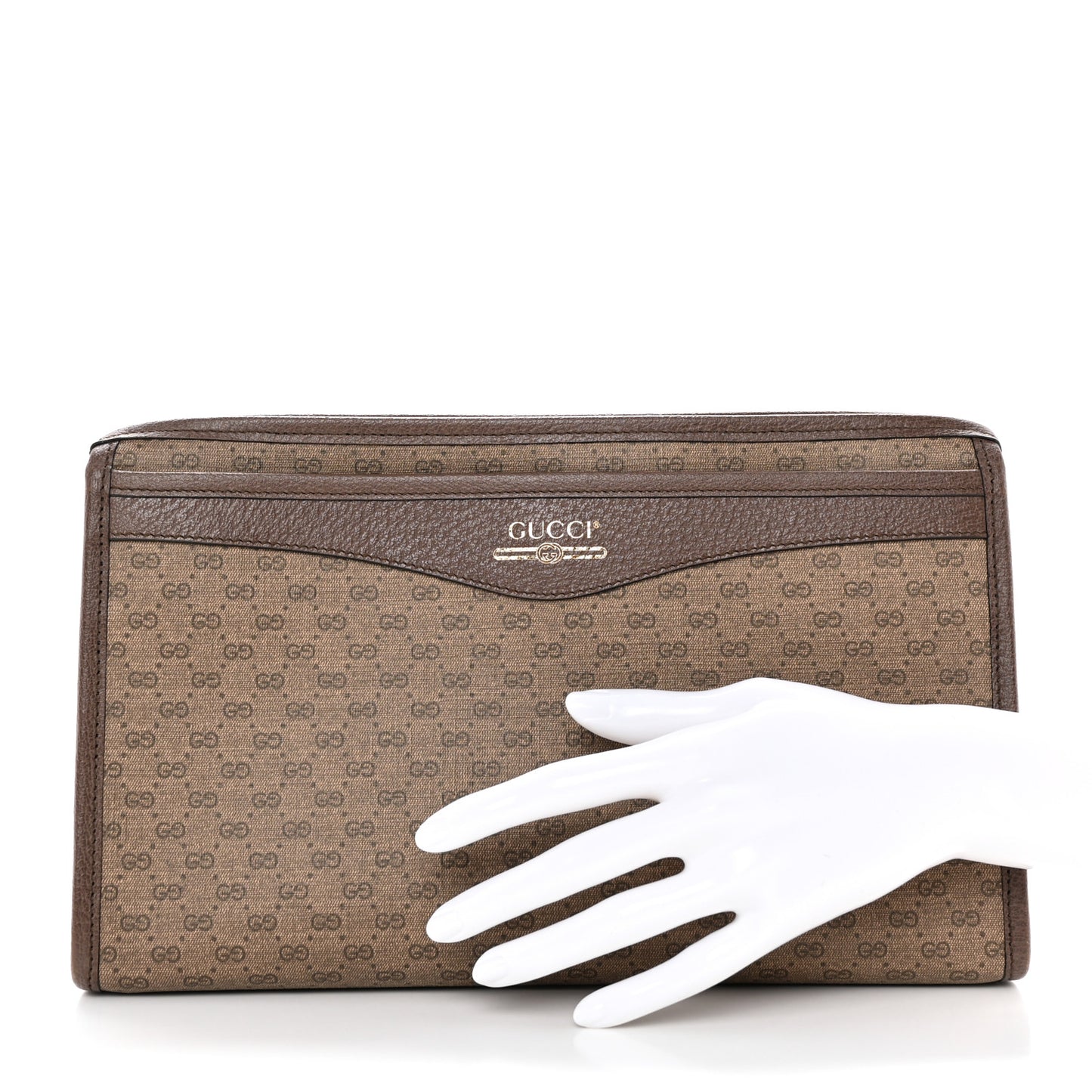 Mini Vintage GG Supreme Monogram Zip Pouch Beige New Acero