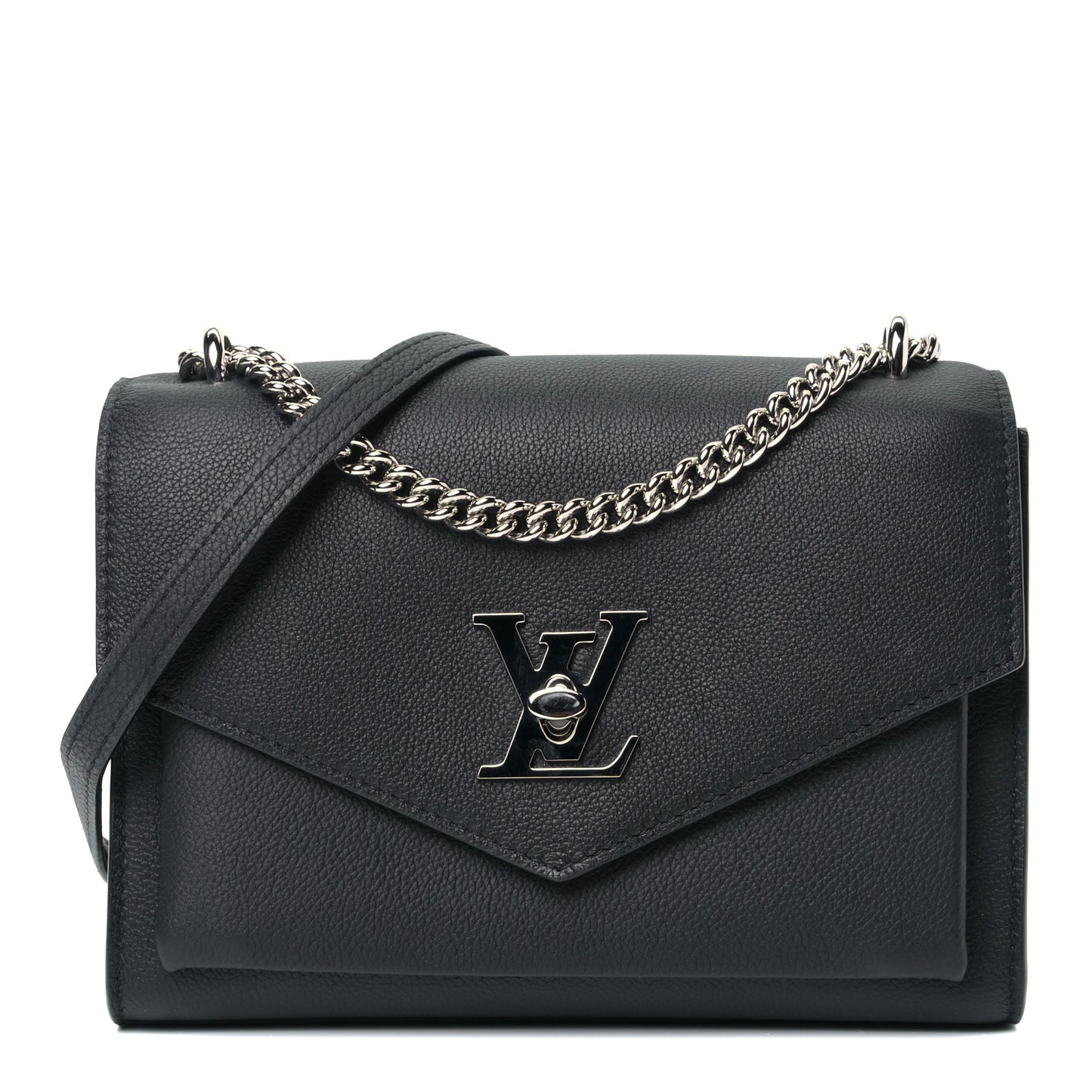 Soft Calfskin My Lockme Chain Bag BB Black
