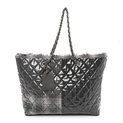 Chanel Vinyl Funny Tweed Patchwork Tote Grey 1 of 10