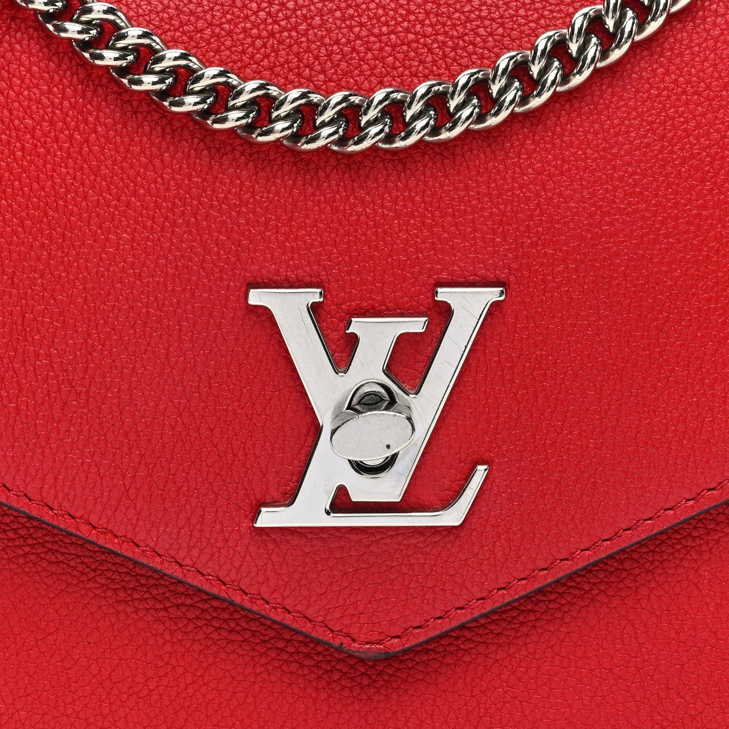 Louis Vuitton Soft Calfskin Mylockme Chain Bag BB Rubis 7 of 7