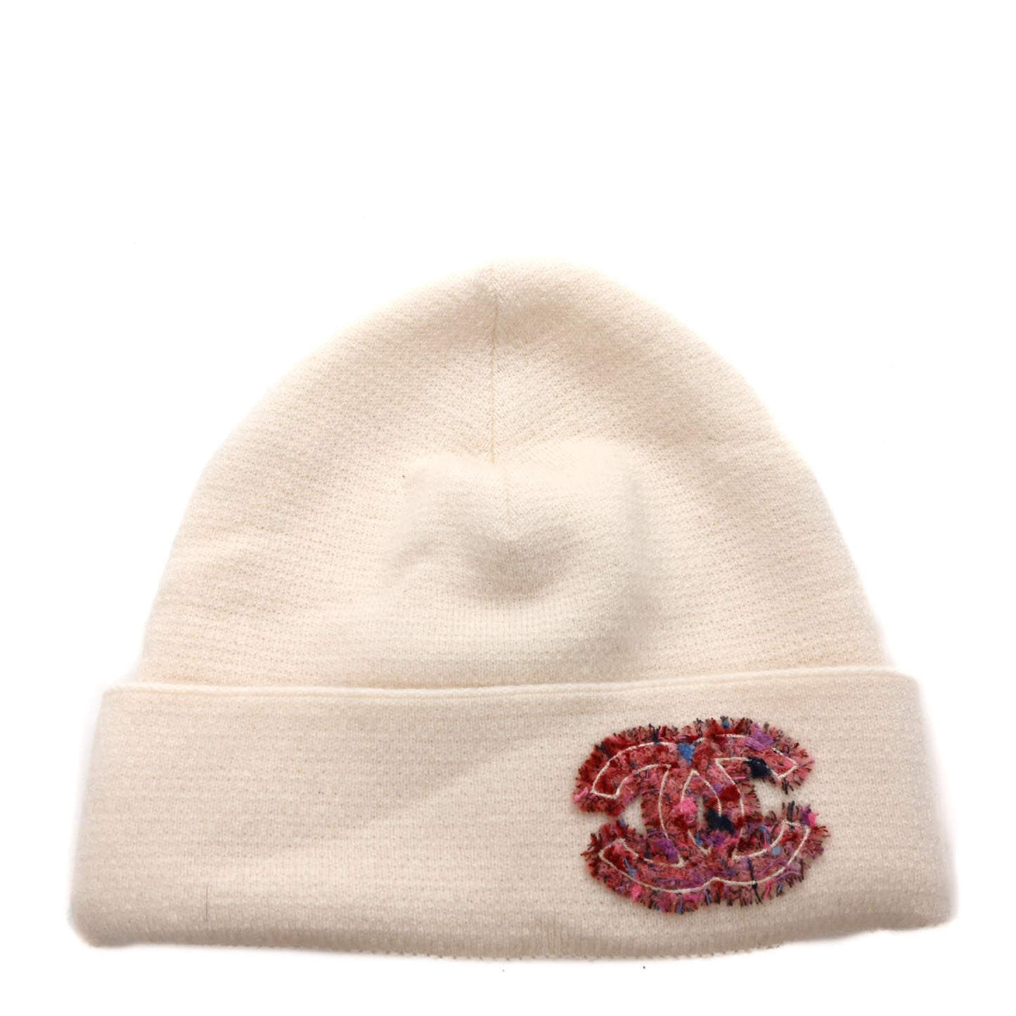 Cashmere CC Beanie Hat White Pink