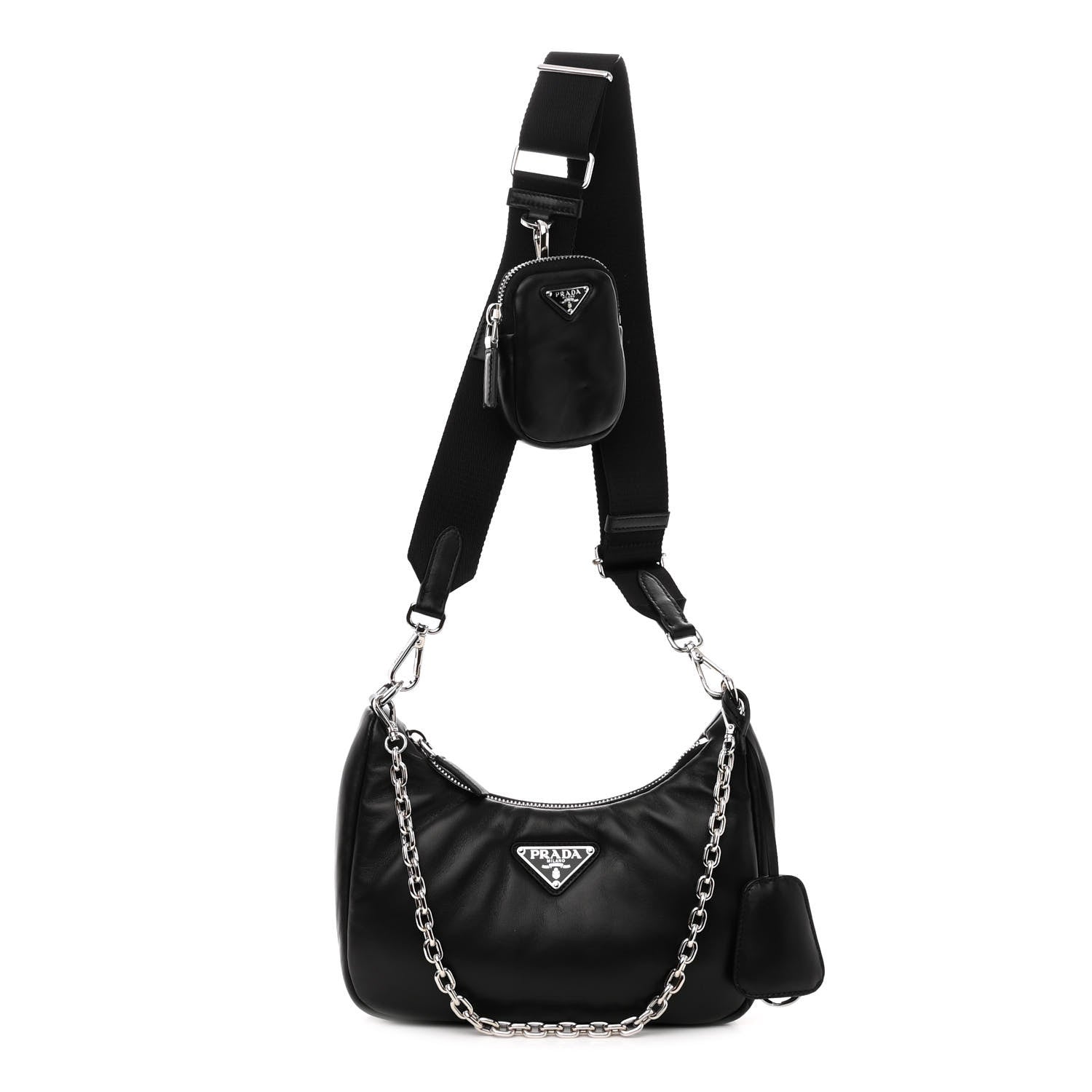 Prada Nappa Soft Padded Re-Edition 2005 Shoulder Bag Black 1 of 9