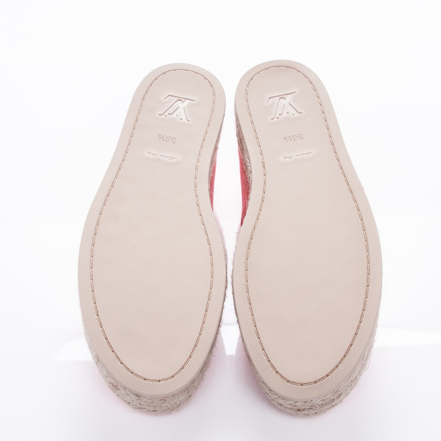 Canvas Blue Shore Espadrille Flats 36.5 Corail