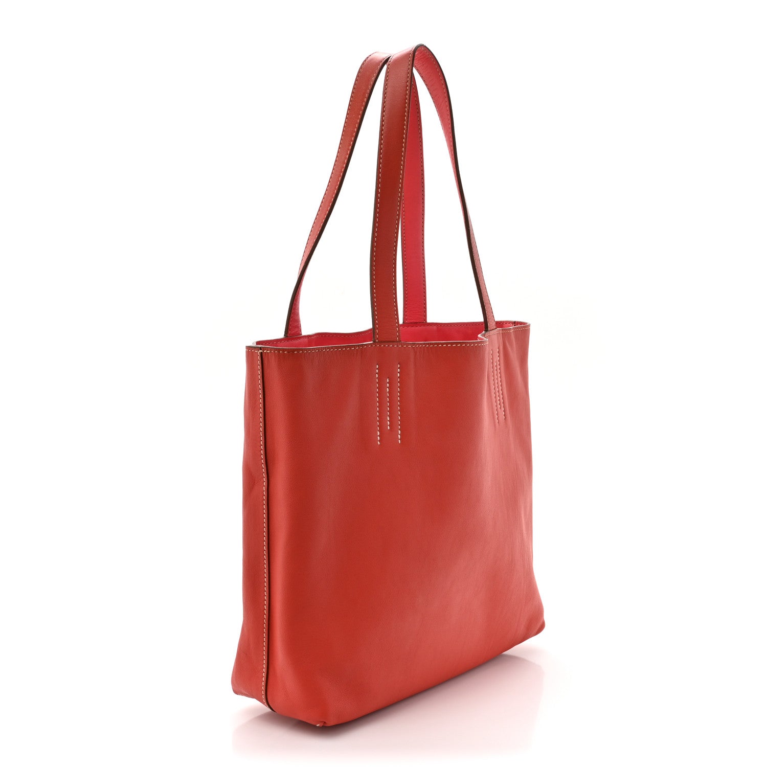 Hermes Veau Sikkim Swift Double Sens 28 Reversible Tote Peony Sanguine 4 of 26