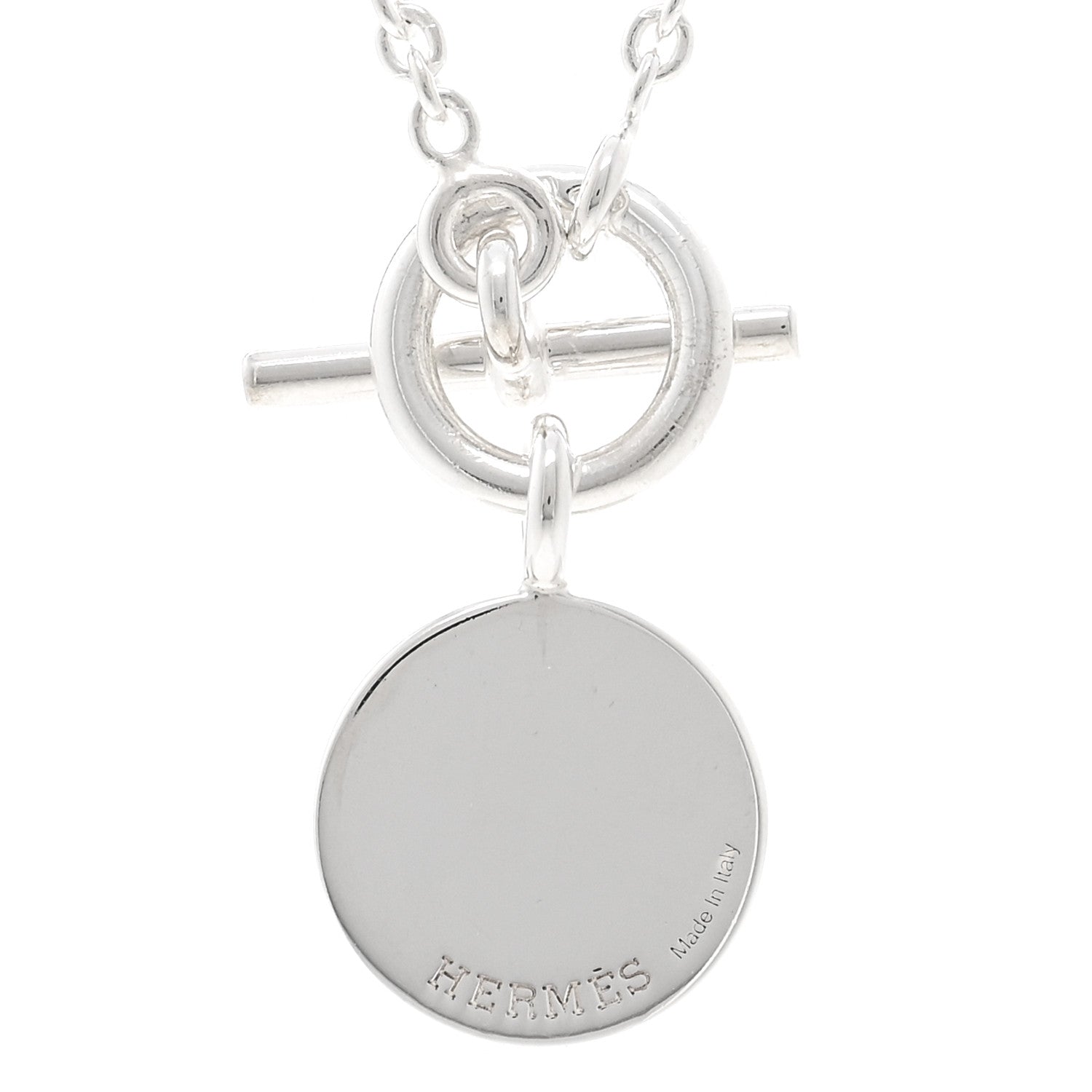 Hermes Sterling Silver Amulettes H Confettis Pendant Necklace 4 of 5