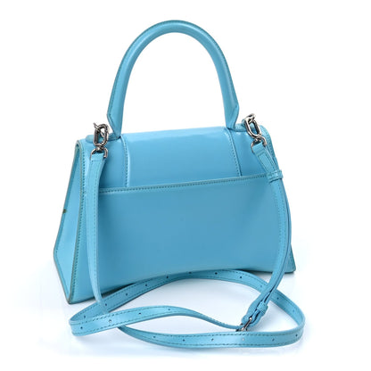 Balenciaga Shiny Box Calfskin Tonal B Small Hourglass Top Handle Bag Azur 4 of 16