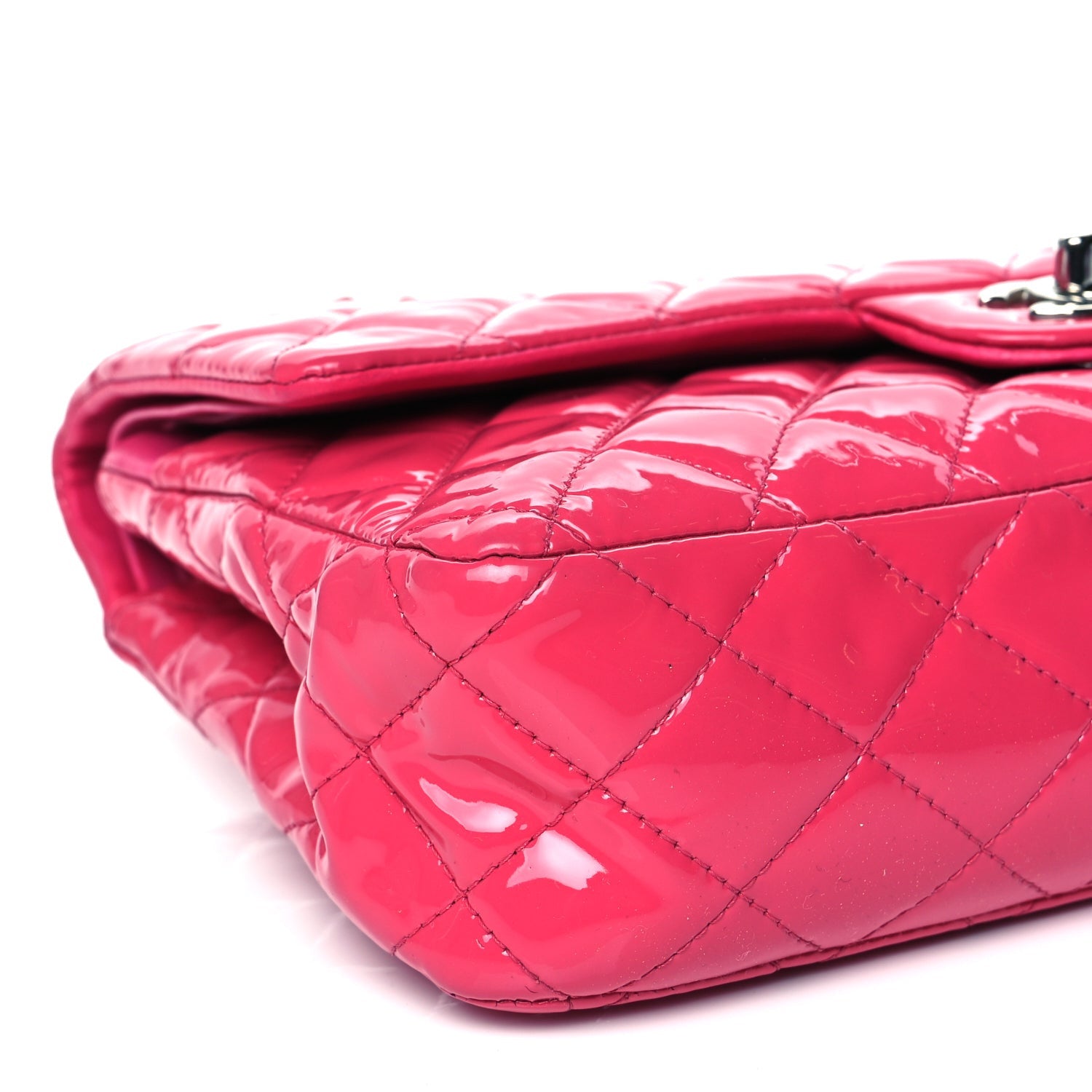 Chanel Patent Quilted Medium Double Flap Pink 8 of 10
