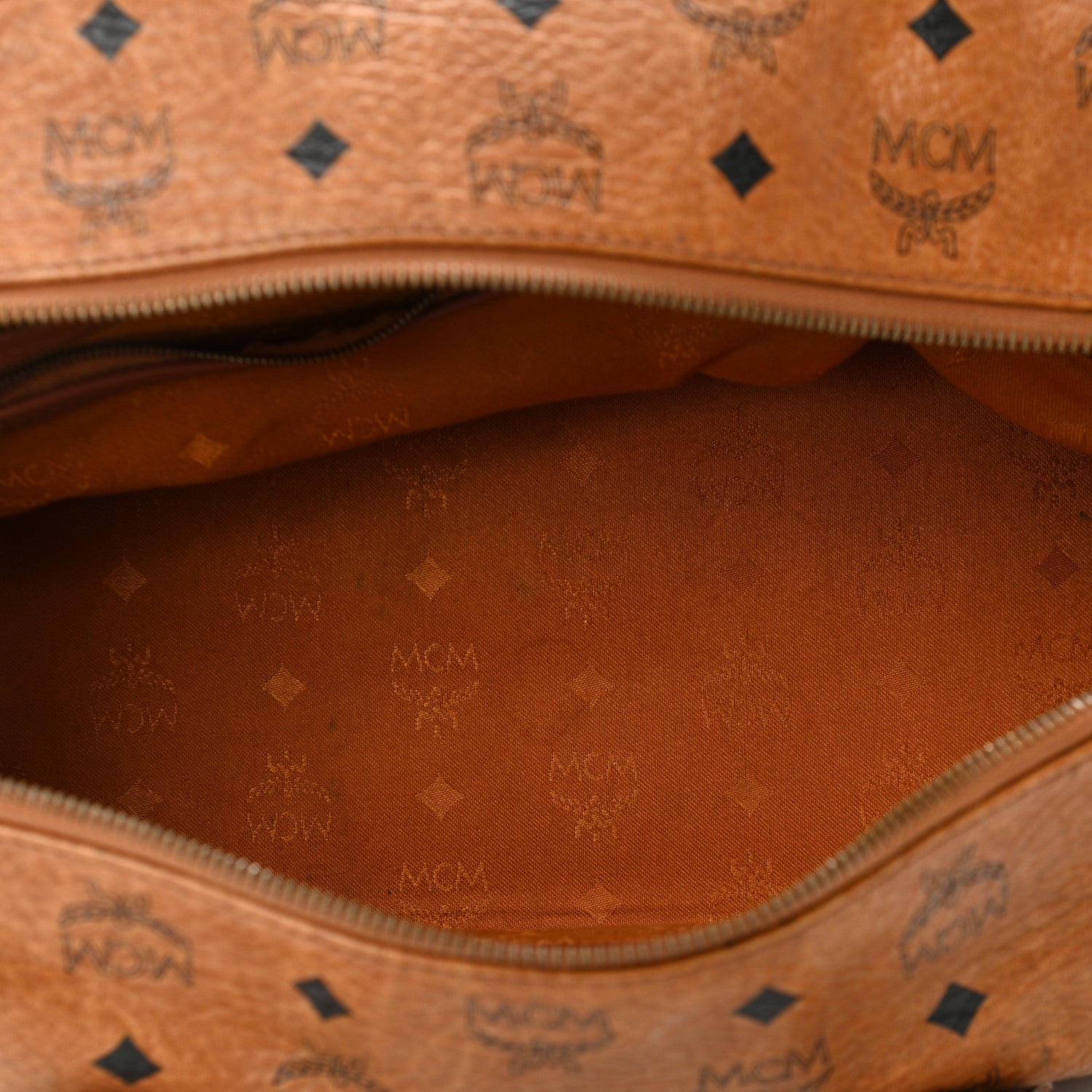 MCM Visetos Essential Boston Bag Cognac 5 of 12