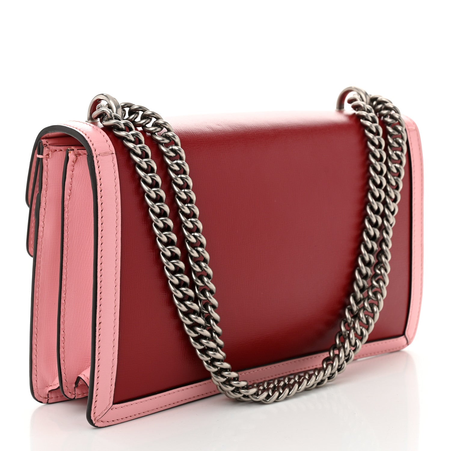 Gucci Azalea Calfskin Enamel Small Dionysus Shoulder Bag New Cherry Red Wild Rose Off White 3 of 7