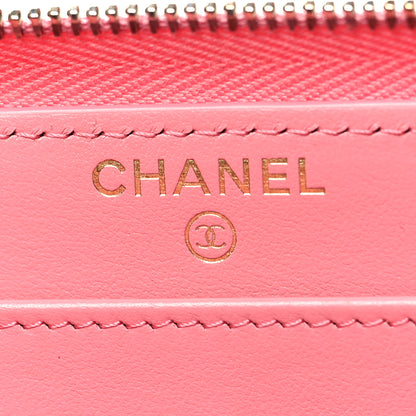 Chanel Caviar Quilted Zip Around Wallet Pink 6 of 13