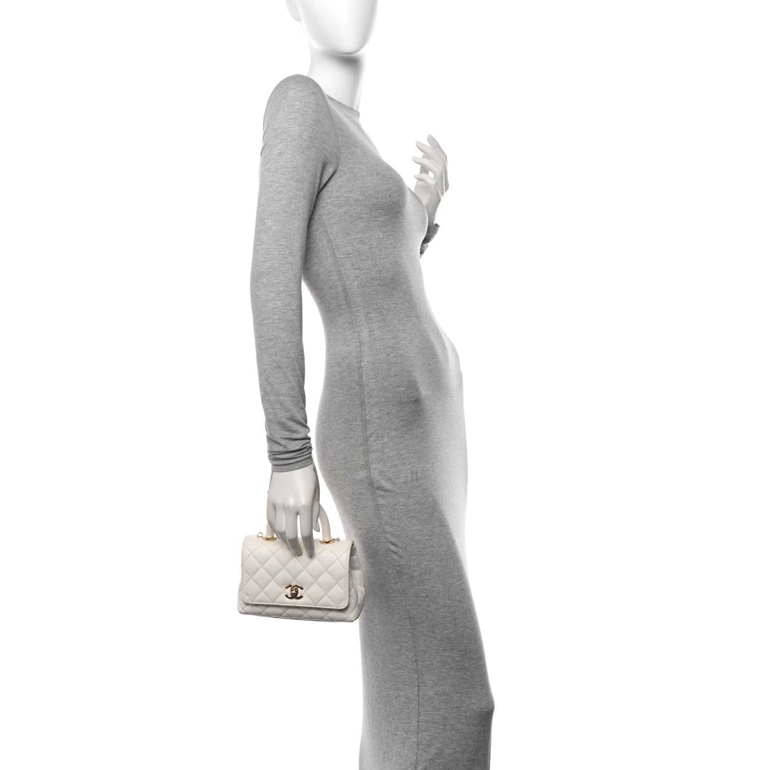 Chanel Caviar Quilted Extra Mini Coco Handle Flap White 2 of 14