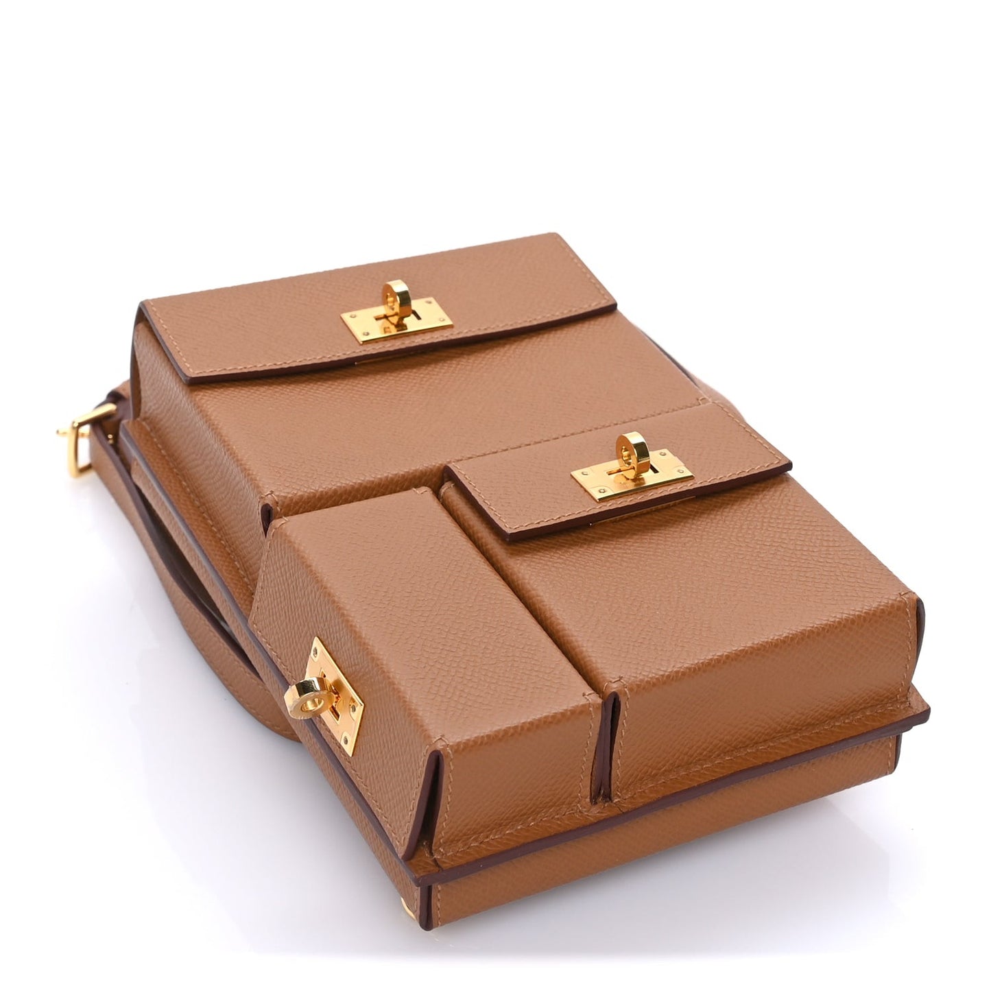 Epsom Kelly Multi Pocket Pochette To Go Gold