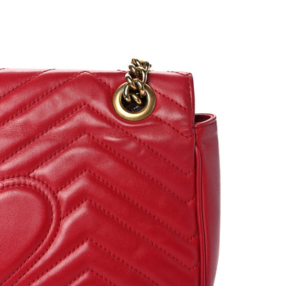 Gucci Calfskin Matelasse Small GG Marmont Shoulder Bag Hibiscus Red 20 of 20