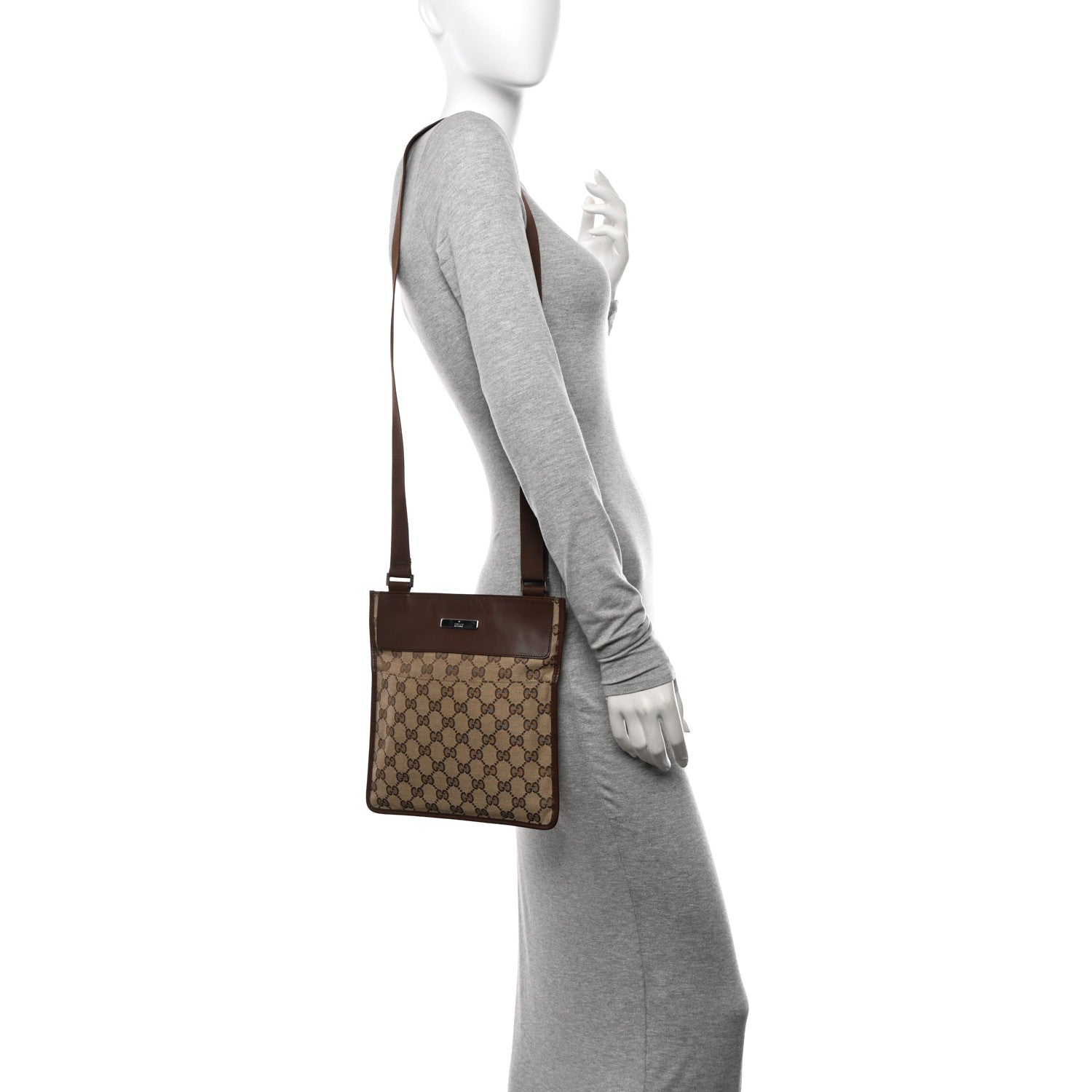 Gucci Monogram Messenger Crossbody Bag Dark Brown 2 of 11