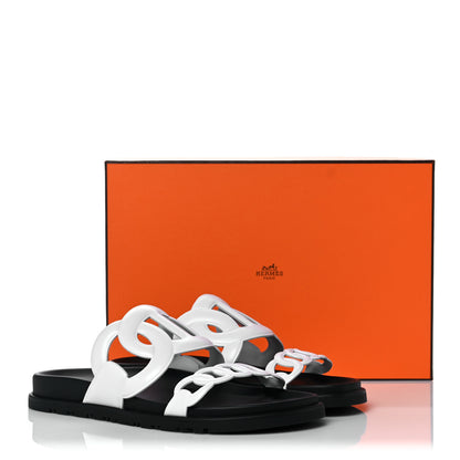Hermes Nappa Womens Extra Sandals 38 White 9 of 9