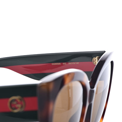 Gucci Acetate Square Frame Web Sunglasses GG0059S Black Tortoise 6 of 7