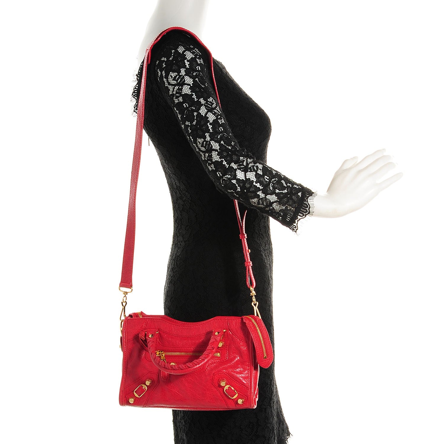 Balenciaga Agneau Giant 12 Gold Hardware Mini City Rouge Cardinal 2 of 14