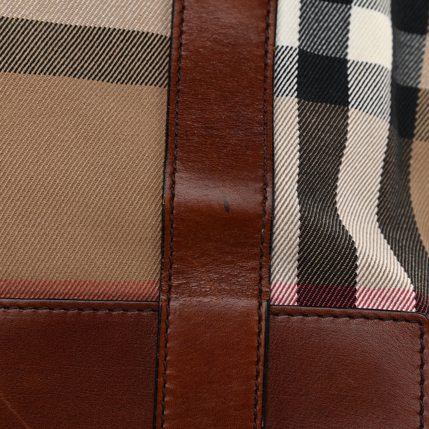 House Check Tote Dark Tan