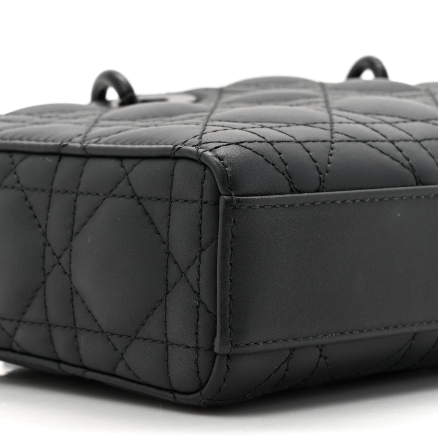 Ultra Matte Calfskin Cannage Medium Lady D-Joy Black