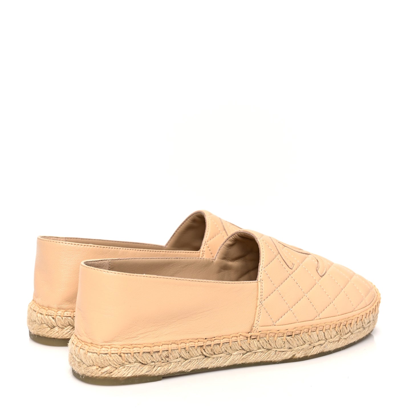 Lambskin Quilted CC Espadrilles 40 Beige