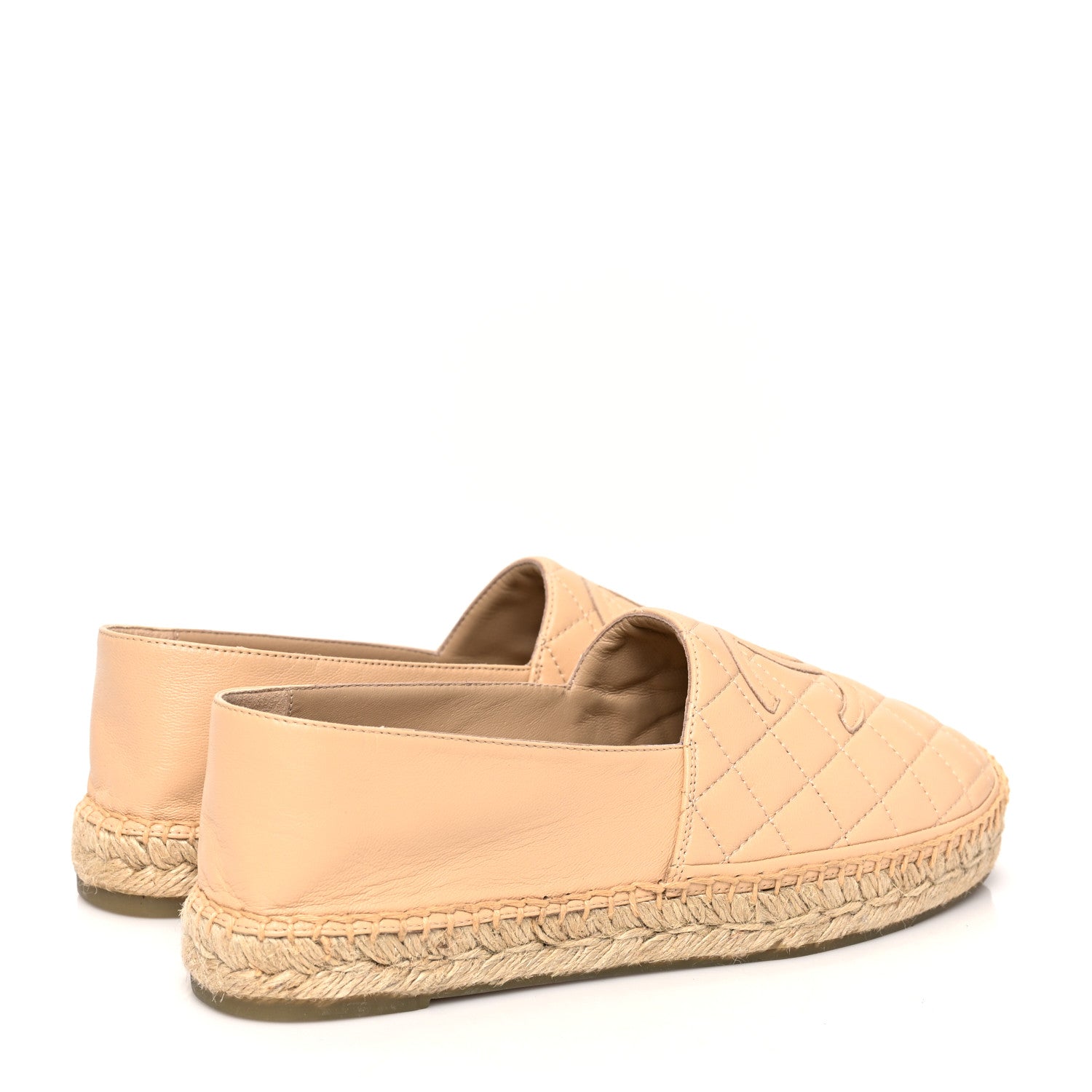 Chanel Lambskin Quilted CC Espadrilles 40 Beige 4 of 8