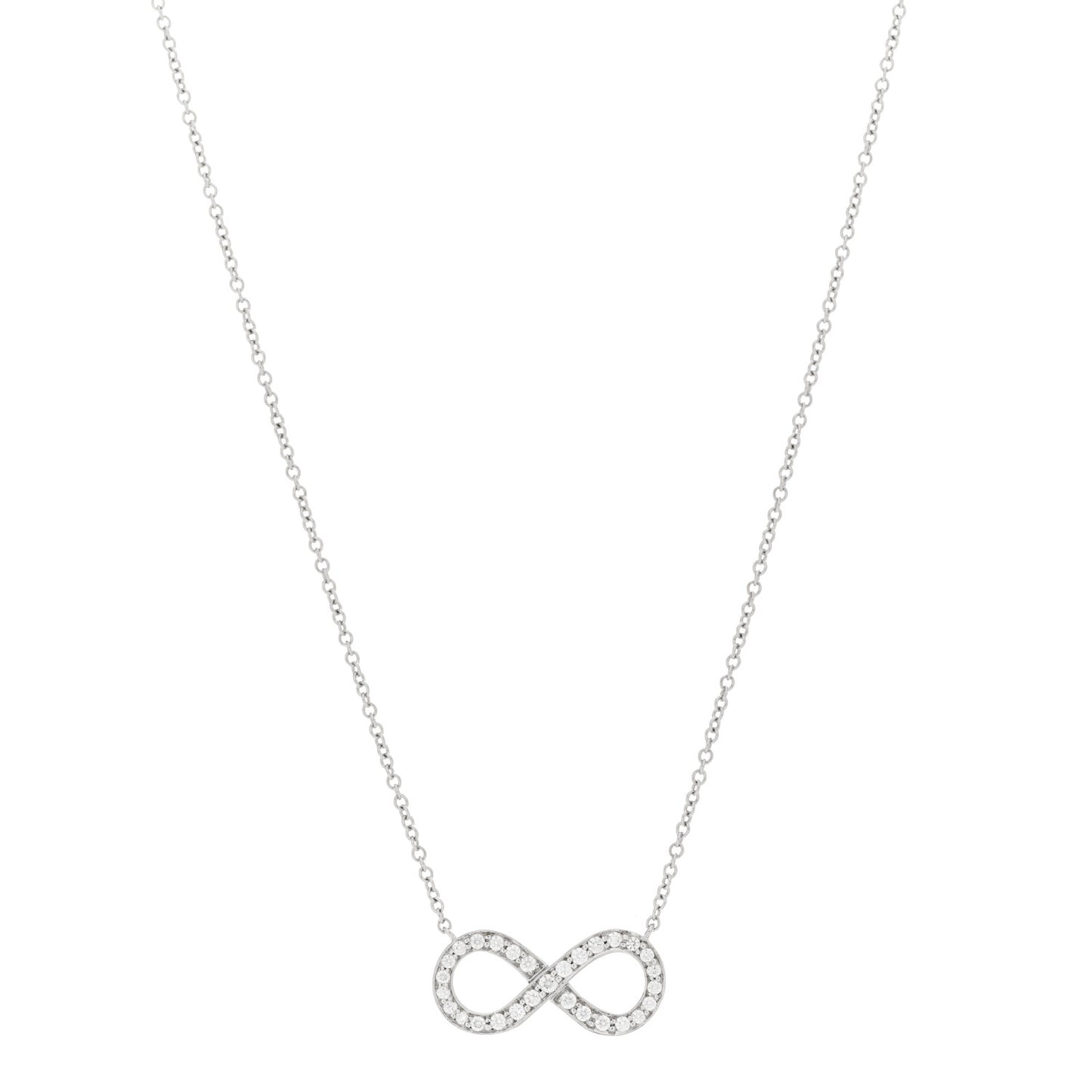 Platinum Diamond Infinity Pendant Necklace