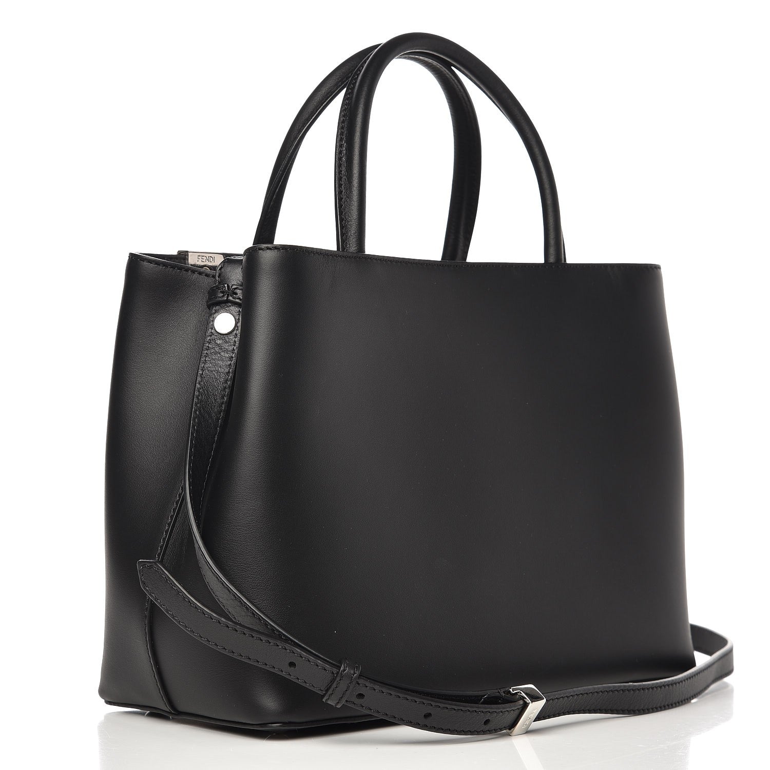 Fendi Vitello Baltico Dolce Studded Petite 2Jours Tote Black Multicolor 3 of 7