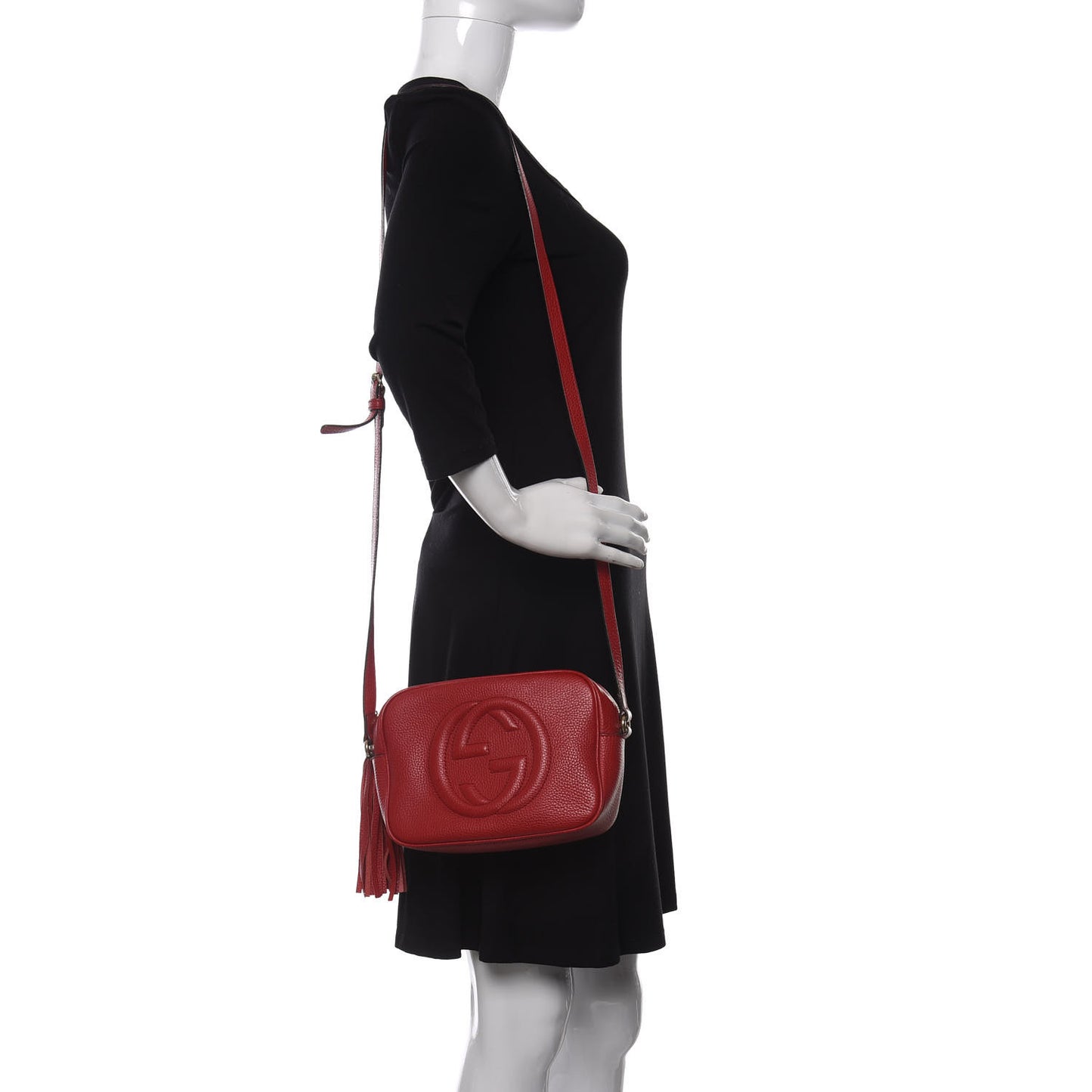 Pebbled Calfskin Small Soho Disco Bag Tabasco Red