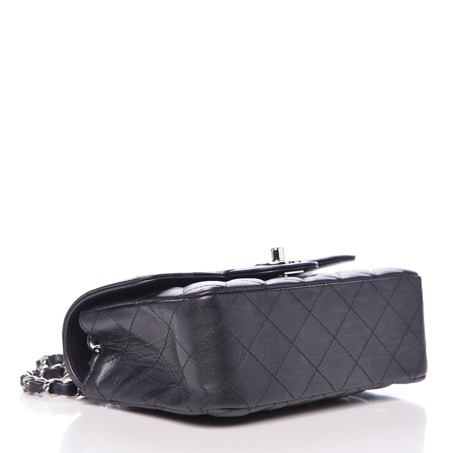 Chanel Iridescent Calfskin Quilted Mini Rectangular Flap Charcoal 4 of 11
