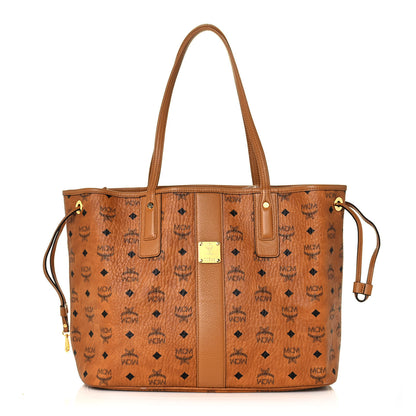 MCM Visetos Medium Liz Reversible Shopper Tote Cognac 3 of 20