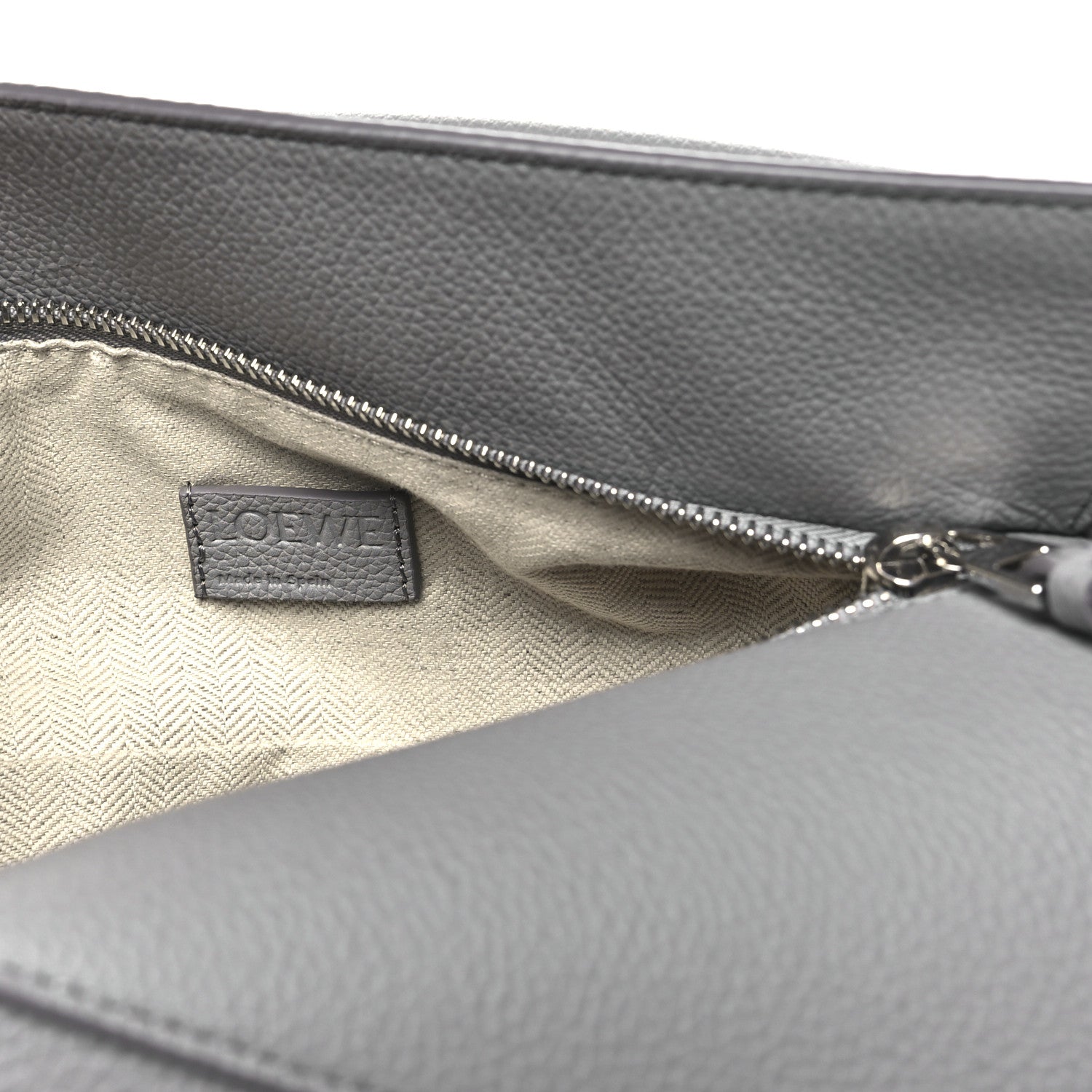 Loewe Soft Grained Calfskin Small Puzzle Edge Bag Pearl Grey 6 of 9