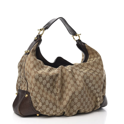 Gucci Monogram Large Jockey Hobo Dark Brown 3 of 11