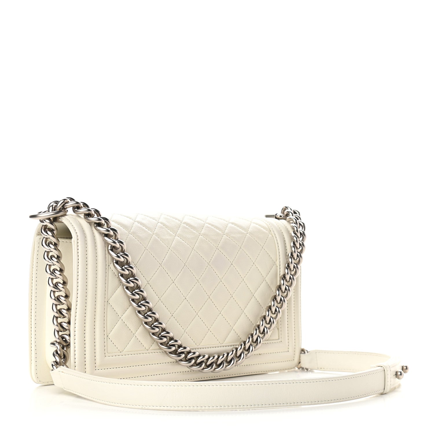 Chanel Lambskin Quilted Medium Boy Flap White 2 of 8