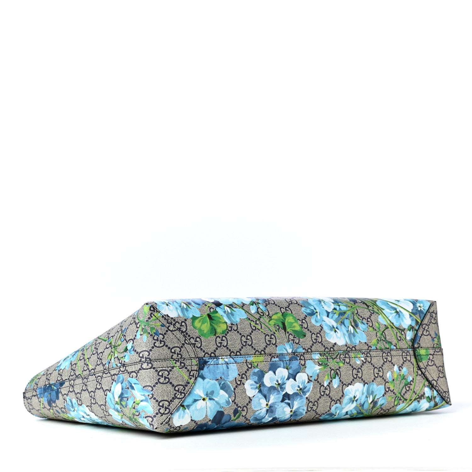 Gucci GG Supreme Monogram Blooms Medium Reversible Tote Beige Blue Navy 3 of 4