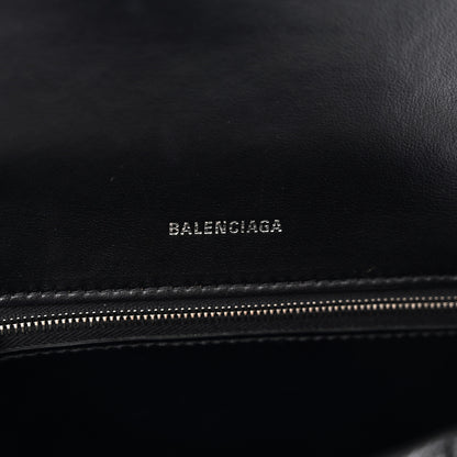 Balenciaga Grained Calfskin Small Hourglass Top Handle Bag Black 6 of 10