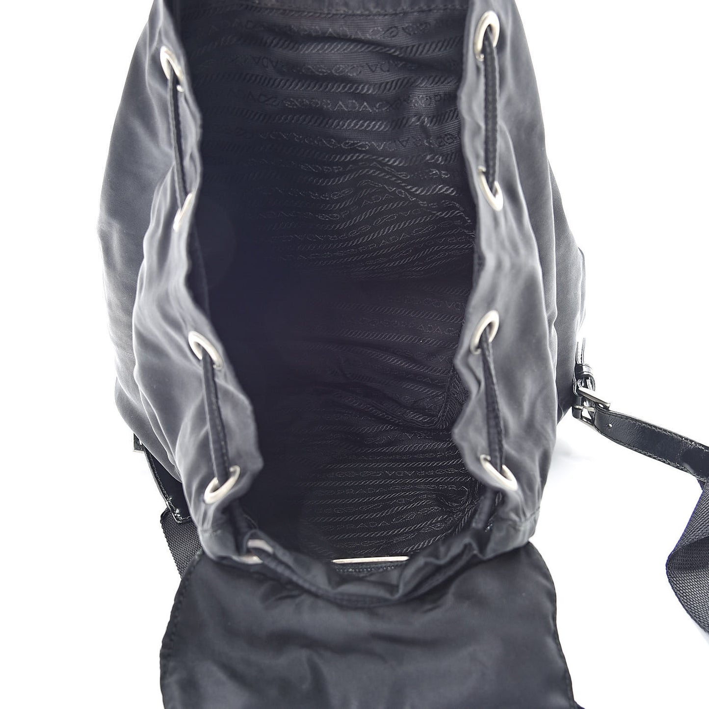 Tessuto Nylon Vela Cinch Backpack Black